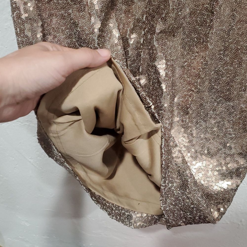 Lulu's Gold Sequin Mini Dress Size M - Picture 7 of 13